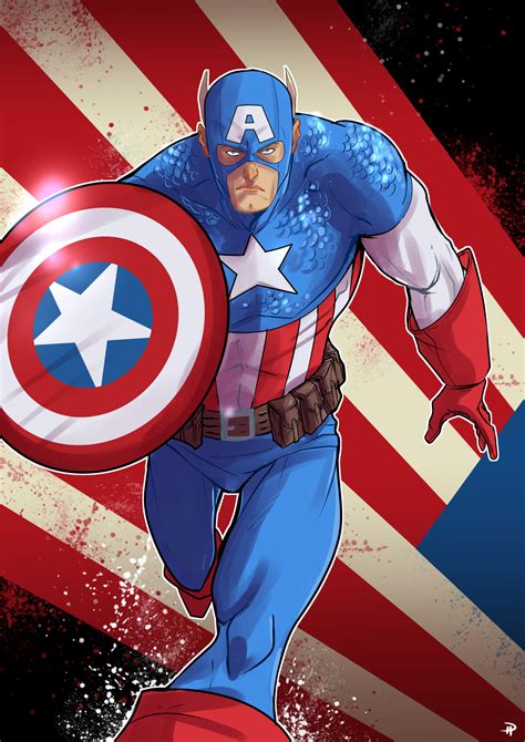 Done in pencils first then colored all in Photoshop. . Deviantart captain america